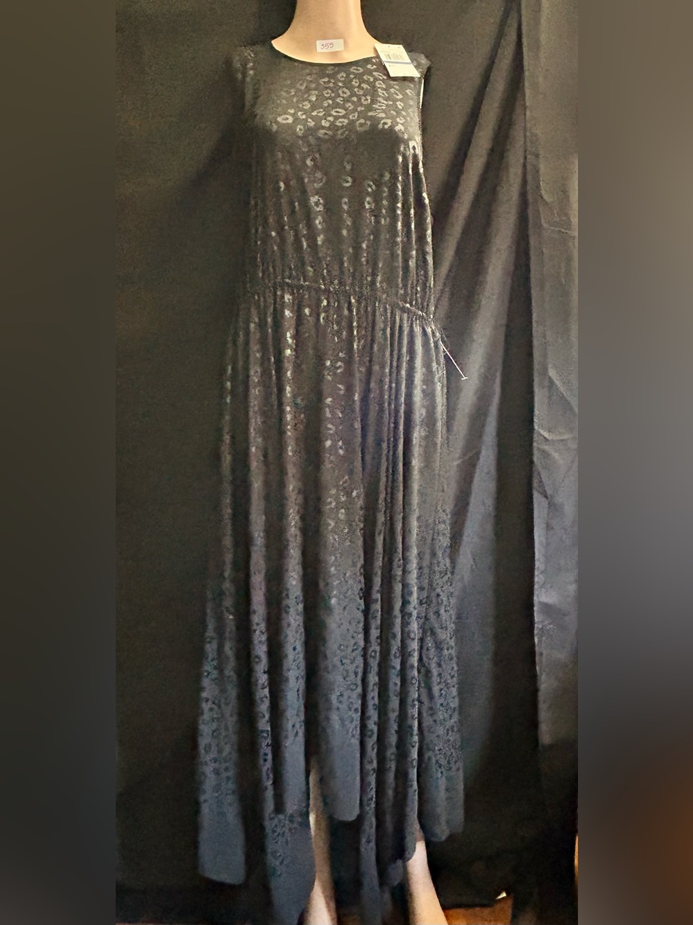 Michael Michael Kors Black Leopard-Texture Sleeveless Maxi Dress XL NWT